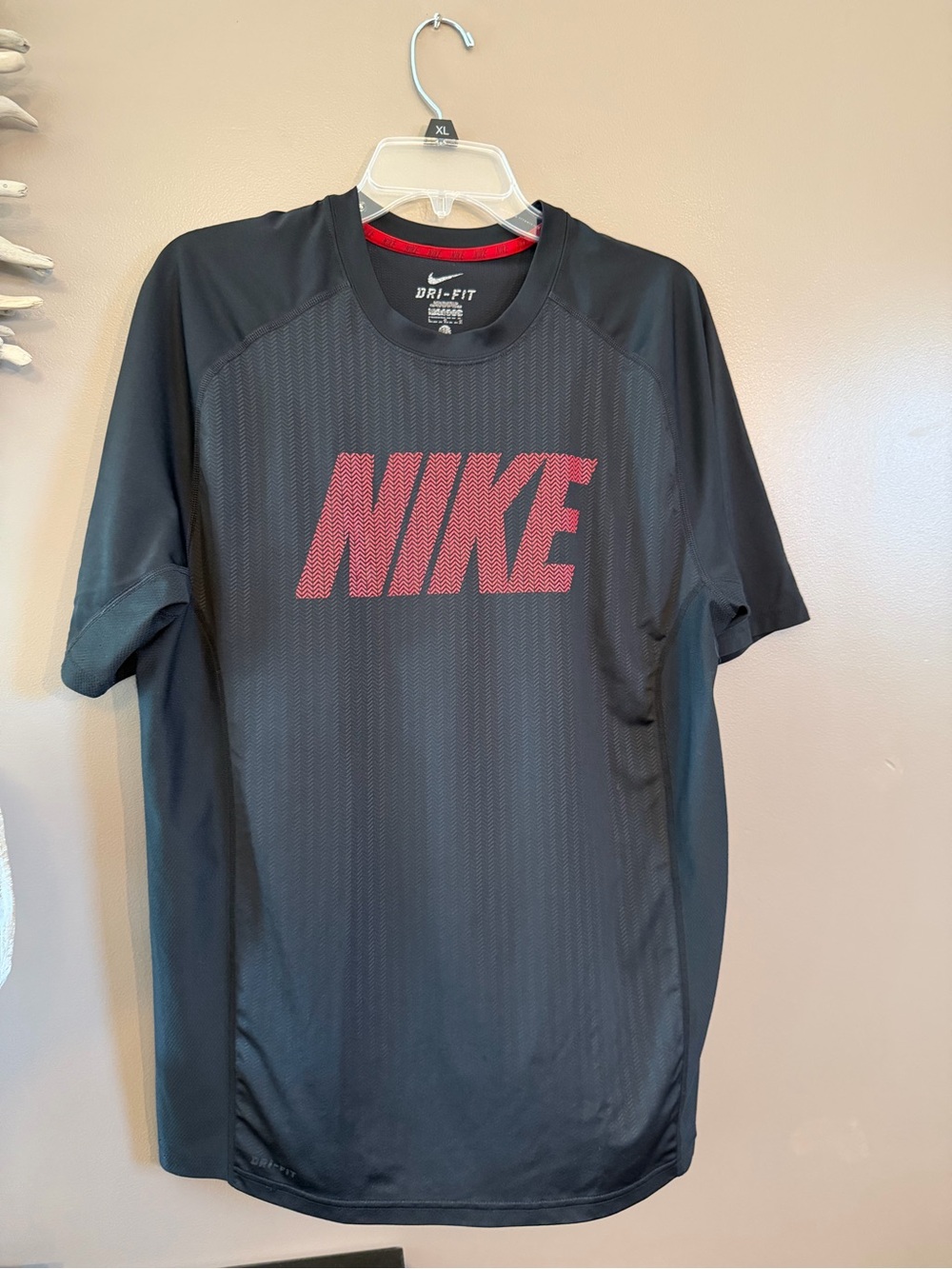 Nike Dri-Fit tee in black and red